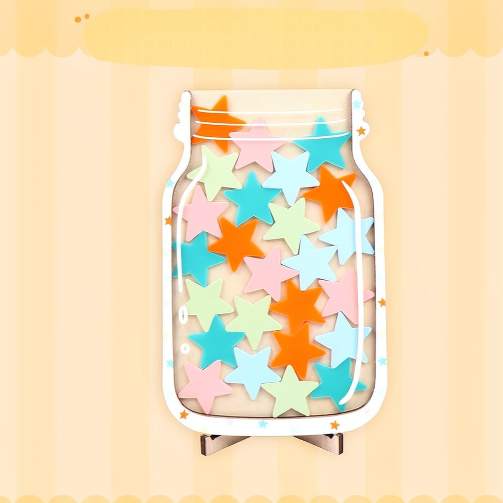 Cute Wooden Star Reward Jar Fo - огляд і ціна Kids Education Motivation